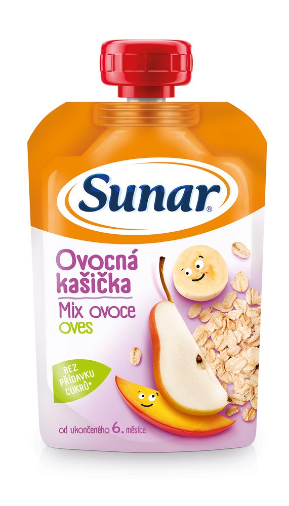 Sunar Ovocná kašička mix ovoce ovesné vločky 120g