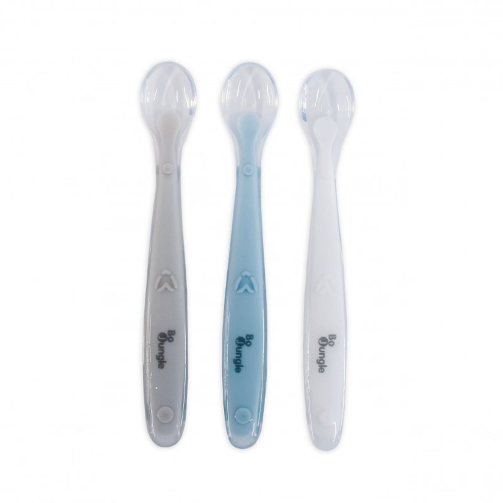 Bo Jungle Měkké jídelní lžičky SOFT White/Grey/Blue (3ks) - Měkké jídelní lžičky SOFT White/Grey/Blue (3ks)