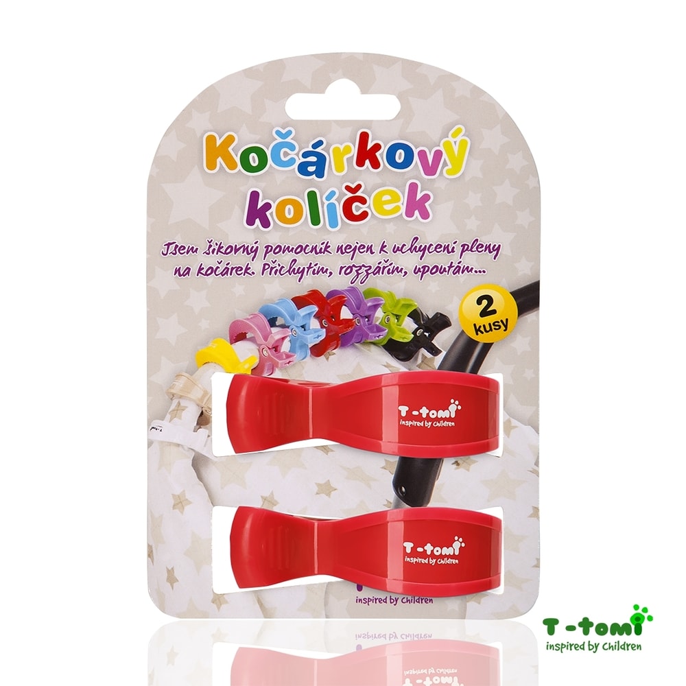 T-Tomi Kočárkový kolíček 2ks - červený