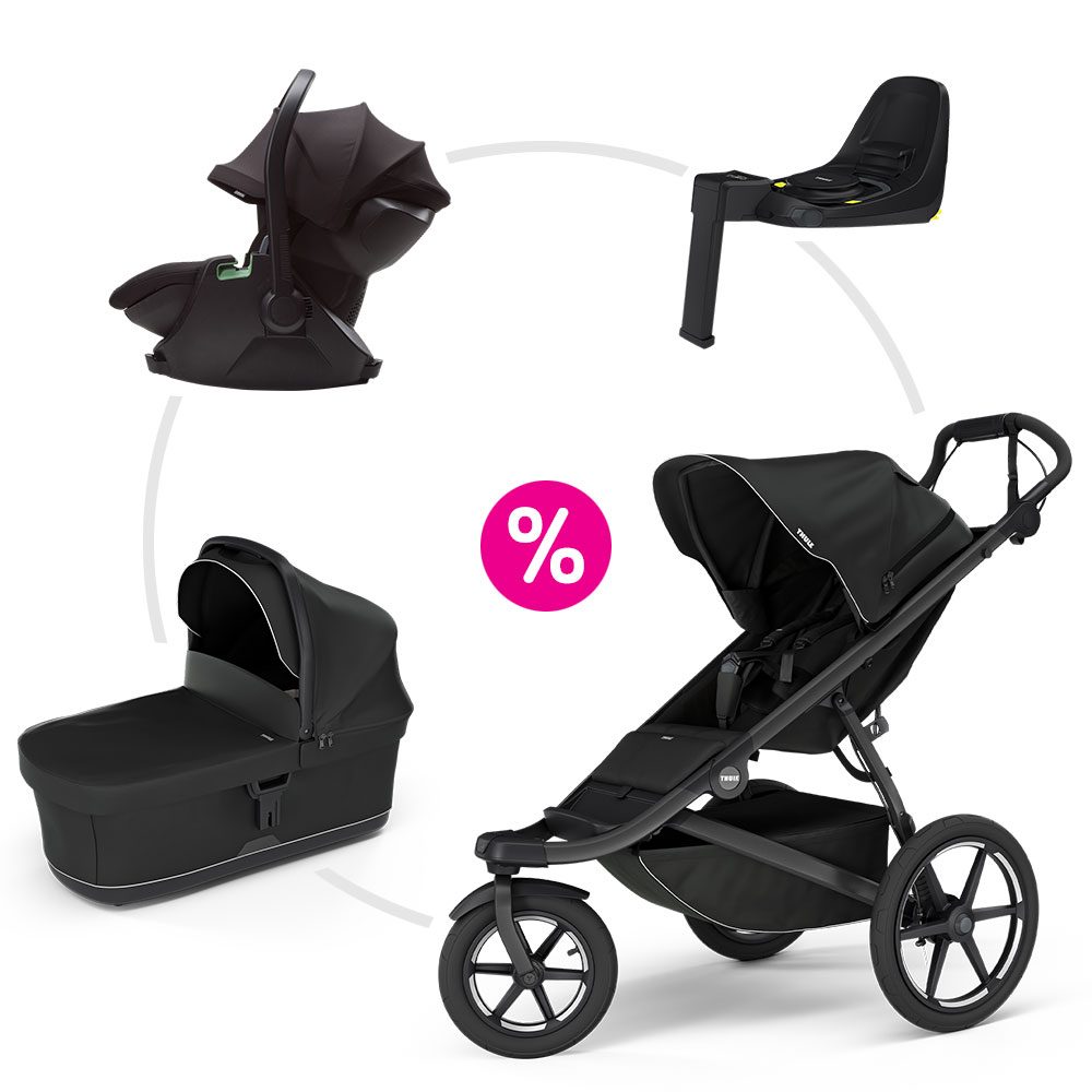 THULE Urban Glide 3 + korba + autosedačka Maple + základna Alfi