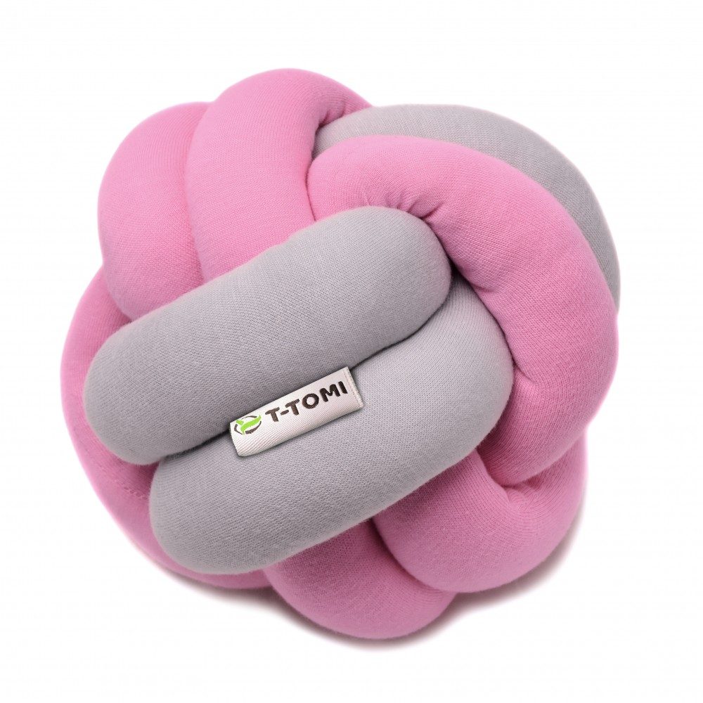 T-Tomi Pletený míček -  pink + grey