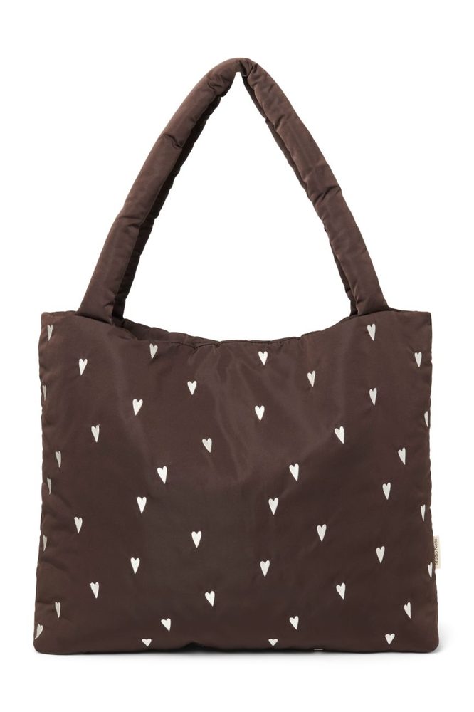 STUDIO NOOS Taška mom bag Puffy - Brown Hearts