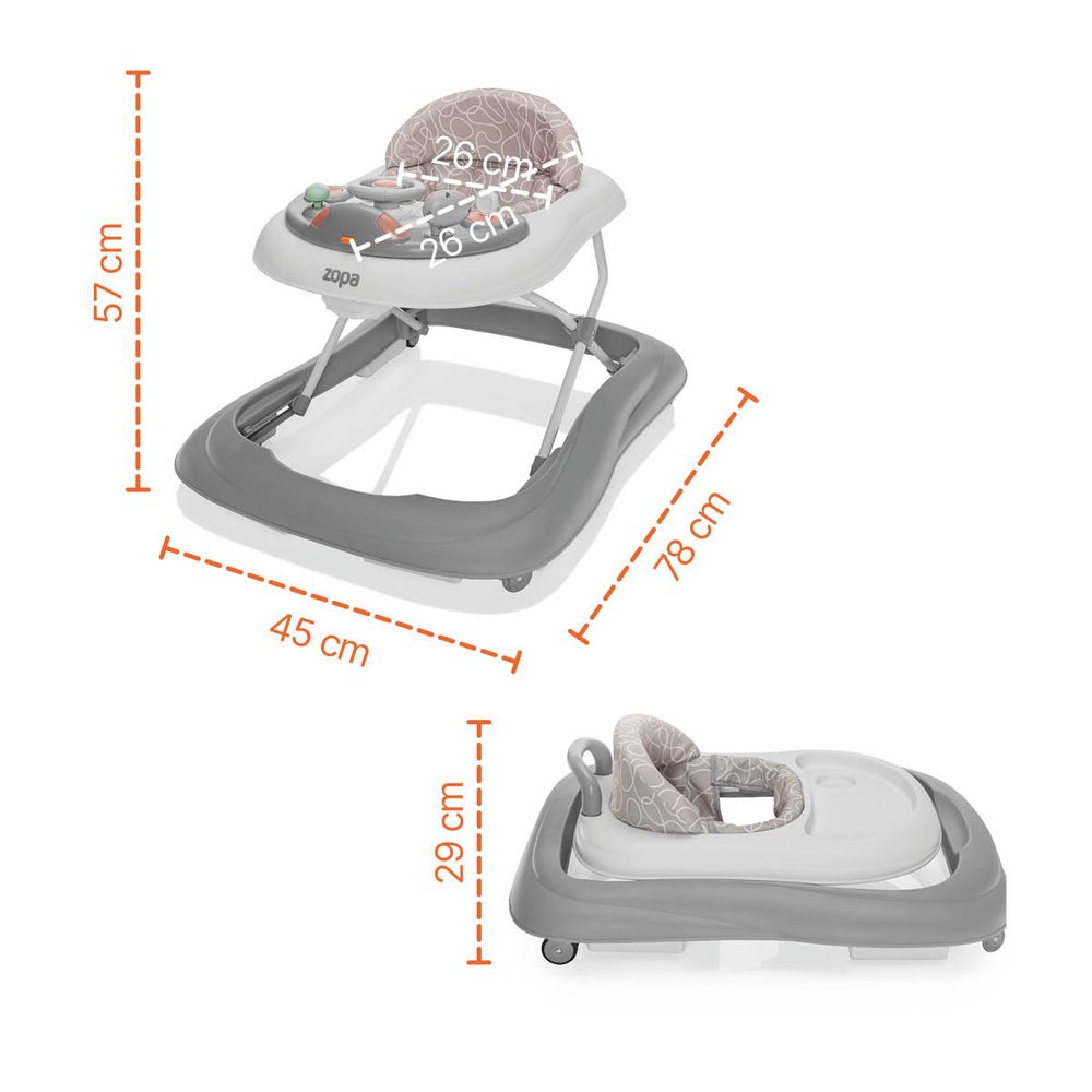 ZOPA Chodítko Fiesta - Moon Grey