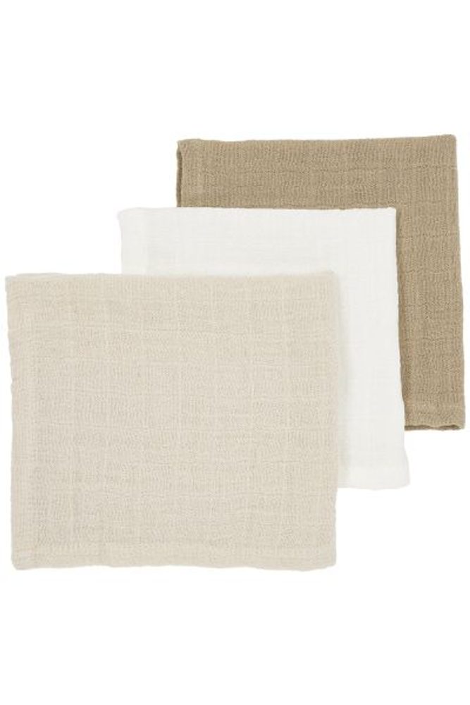 Meyco Mušelínová plena-žínka 3-balení - Offwhite/soft sand/taupe