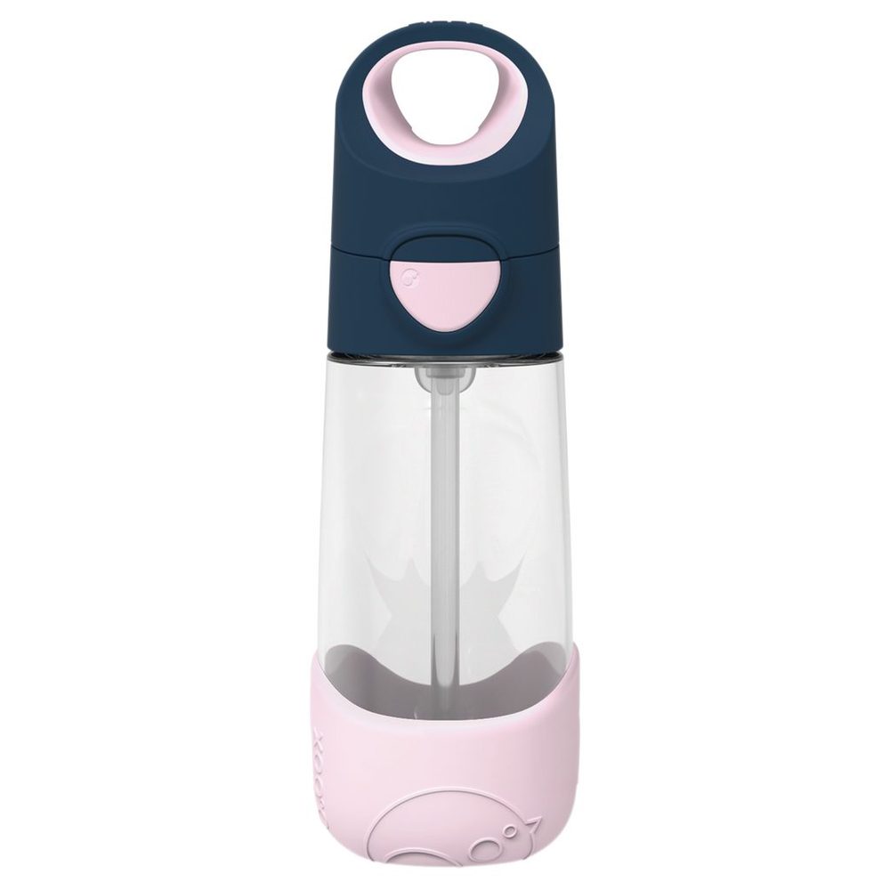 b.box Láhev na pití s brčkem 450ml - indigo/růžová