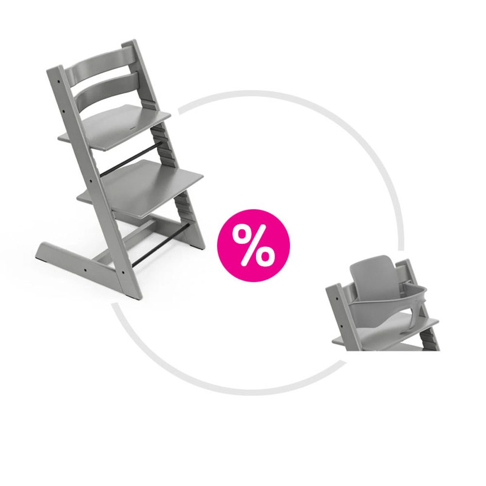 STOKKE® Tripp Trapp® + Baby set zvýhodněná sada - Storm Grey