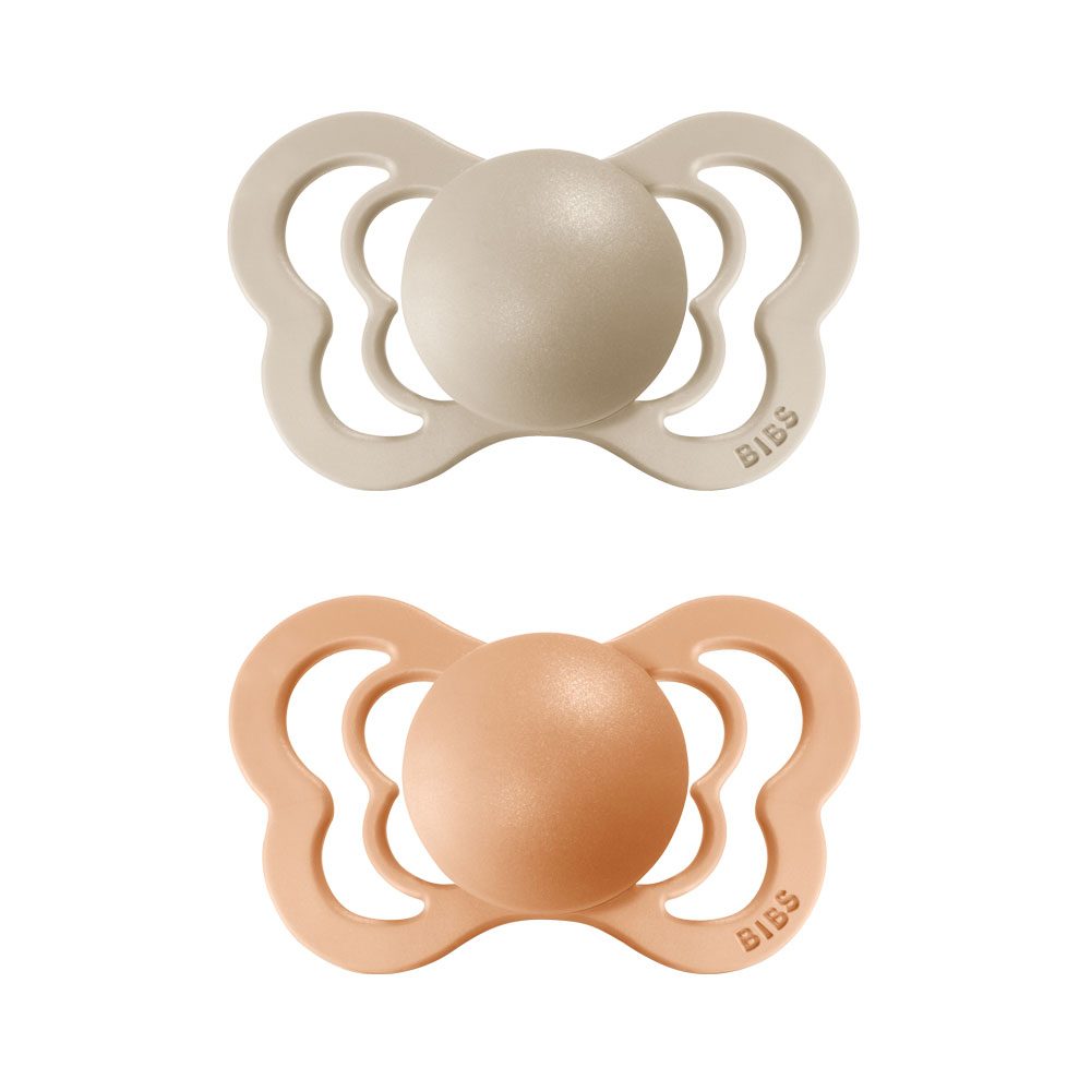 BIBS Couture ortodontický dudlík z přírodního kaučuku 2ks vel.2 - Vanilla / Peach