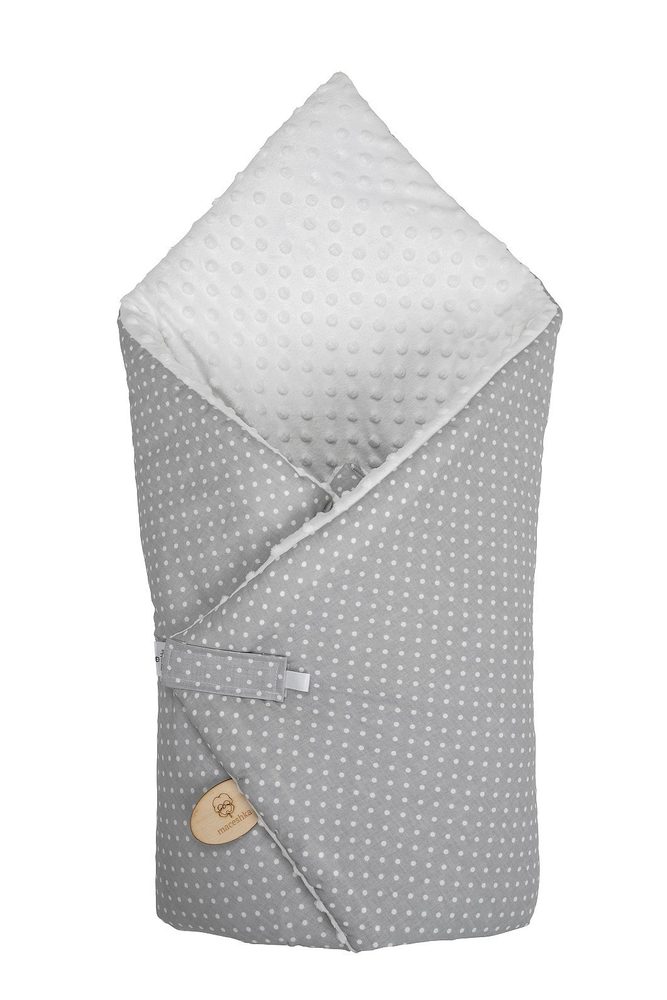 Maceshka Zavinovačka Minky - bílá, puntík v šedé