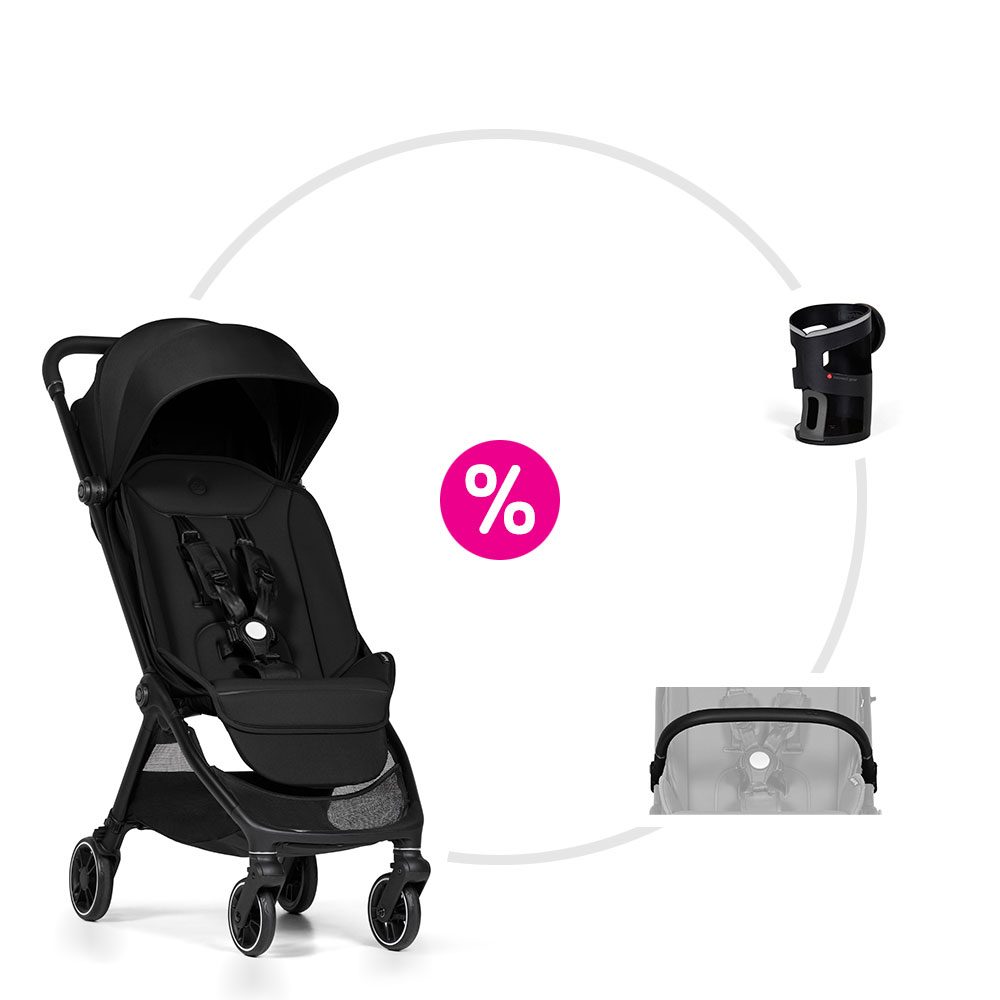 Bumprider Connect Mini kočárek + madlo + držák nápojů - Black