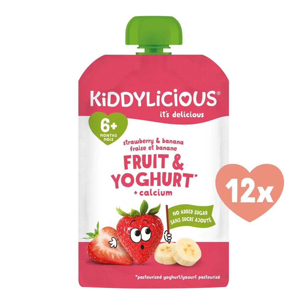 Kiddylicious ovocná kapsička s jahodou, banánem a jogurtem (12x100g)