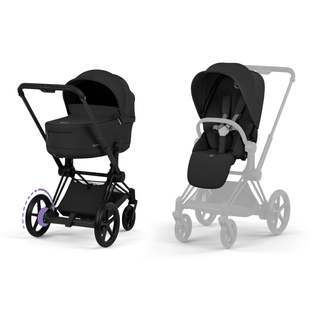 Cybex e-Priam Comfort kompletní kočárek 2026 - Matt Black / Sepia Black