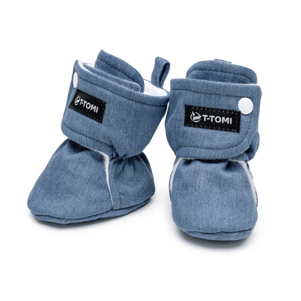 T-Tomi Capáčky DENIM - Washed (0-3 měsíce)