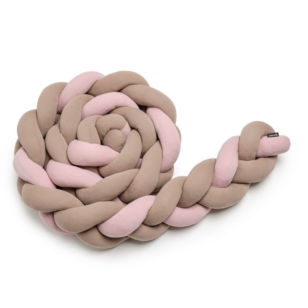 T-Tomi Pletený mantinel 360 cm - pink + mocca