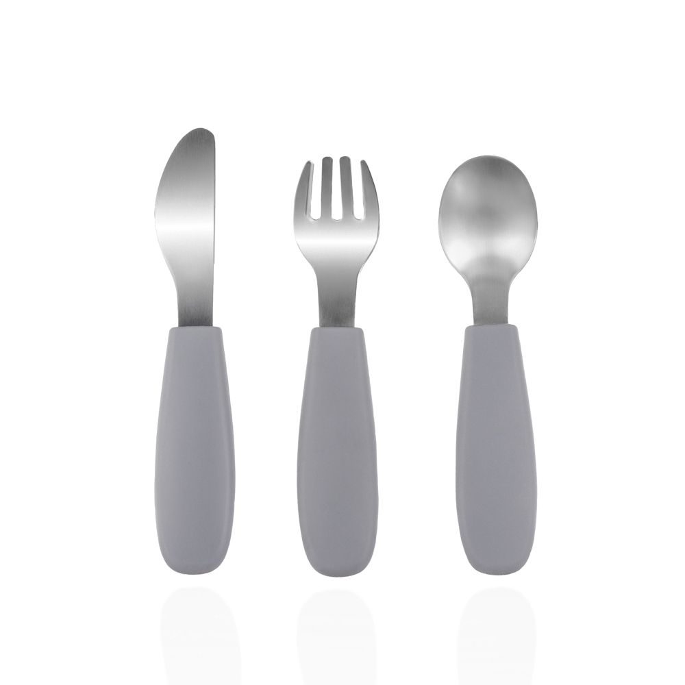 ZOPA Silikonový dětský příbor - Dove Grey (obrázek 8)