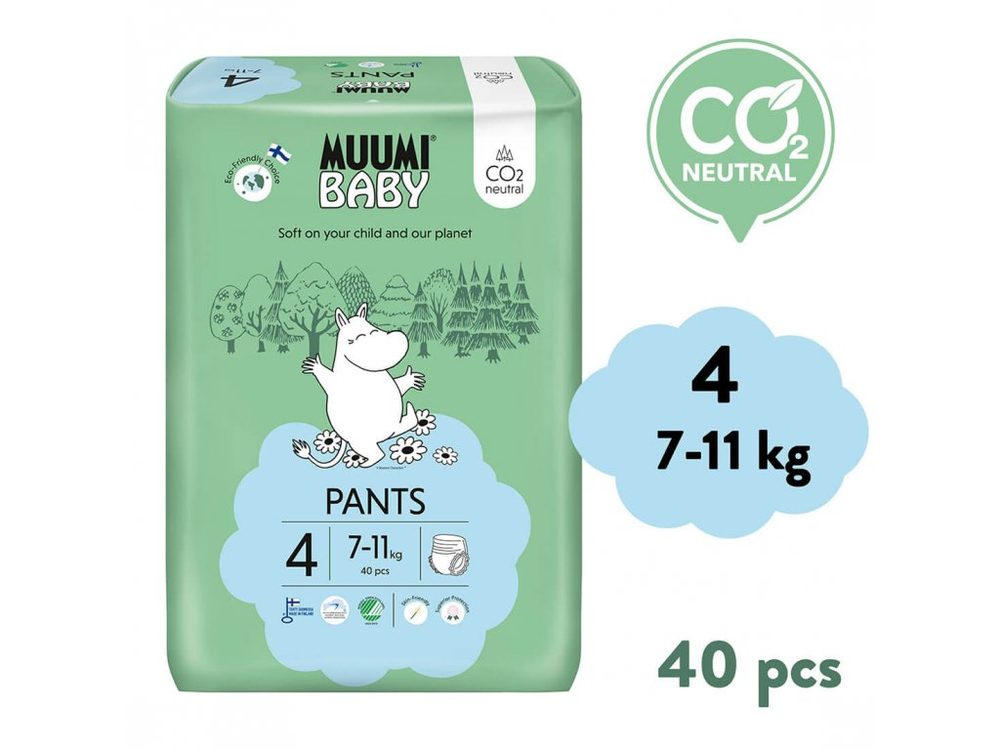 Muumi Baby Walkers 4 Maxi 7-11 kg (40 ks), kalhotkové eko pleny