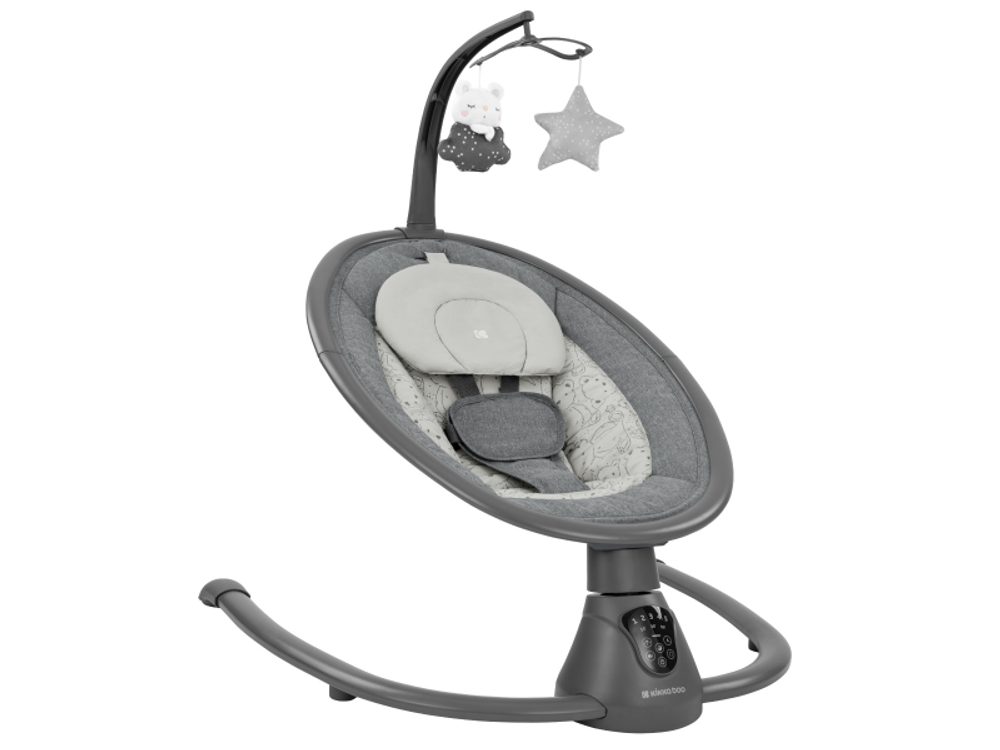 KikkaBoo Houpací lehátko elektrické Twiddle Grey