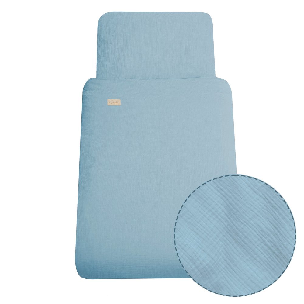 ESITO Luxusní dětské povlečení mušelín Blue - modrá / 100 x 135, 60 x 40 cm - ESITO Luxusní dětské povlečení mušelín Blue - modrá / 100 x 135, 60 x 40 cm