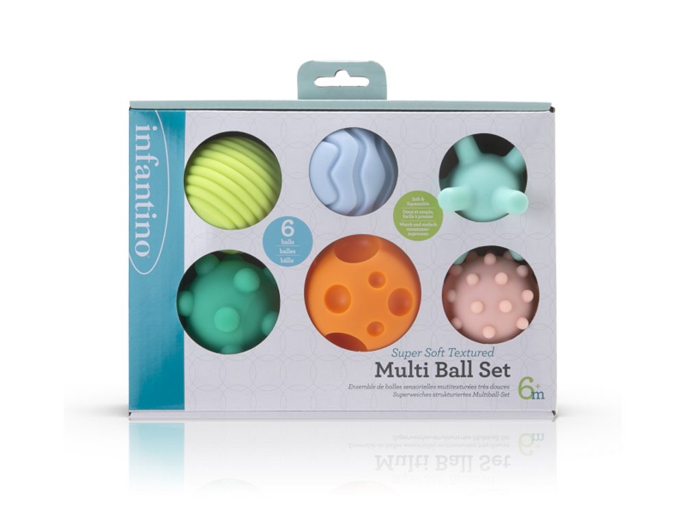 Infantino Míčky s texturami Super Soft 6 ks