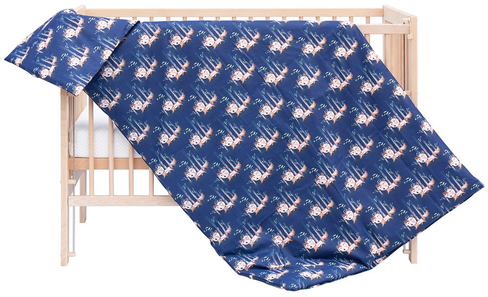 Scarlett Souprava do postýlky 2-dílná Liška modrá 90x120cm