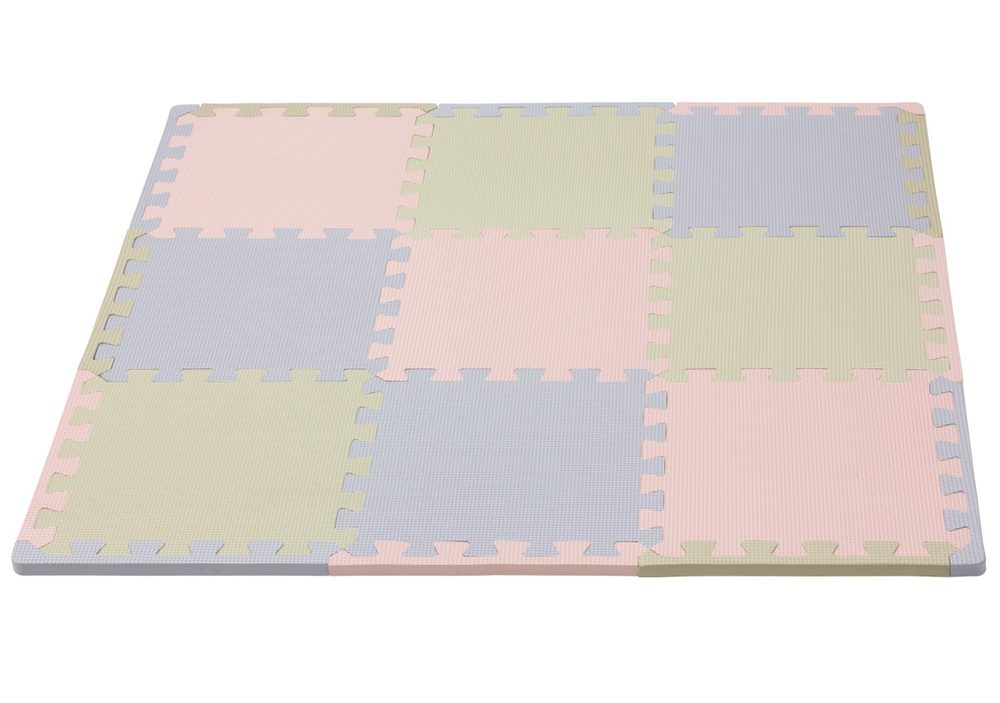 Rialto Baby Hrací podložka puzzle s okrajem Grey Beige Pink 92x92 cm