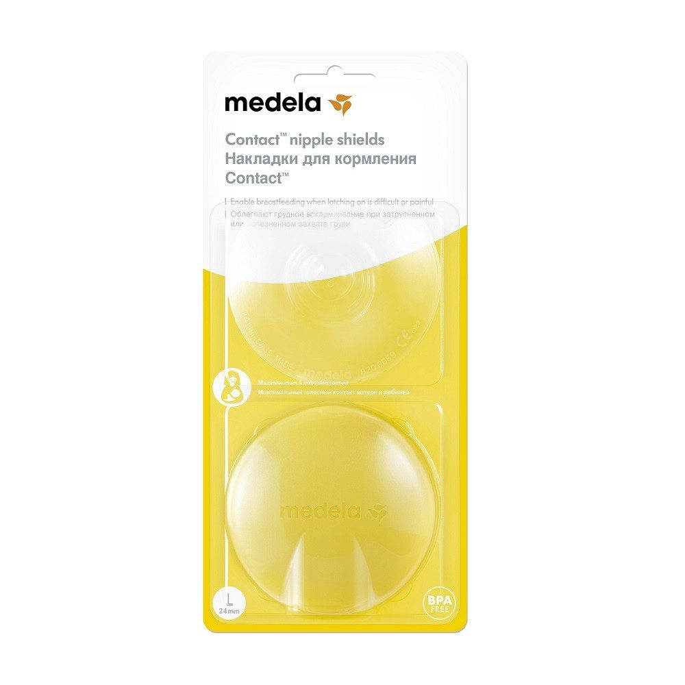 Medela Kontaktní kojící kloboučky v krabičce, 1 pár - L (24 mm)