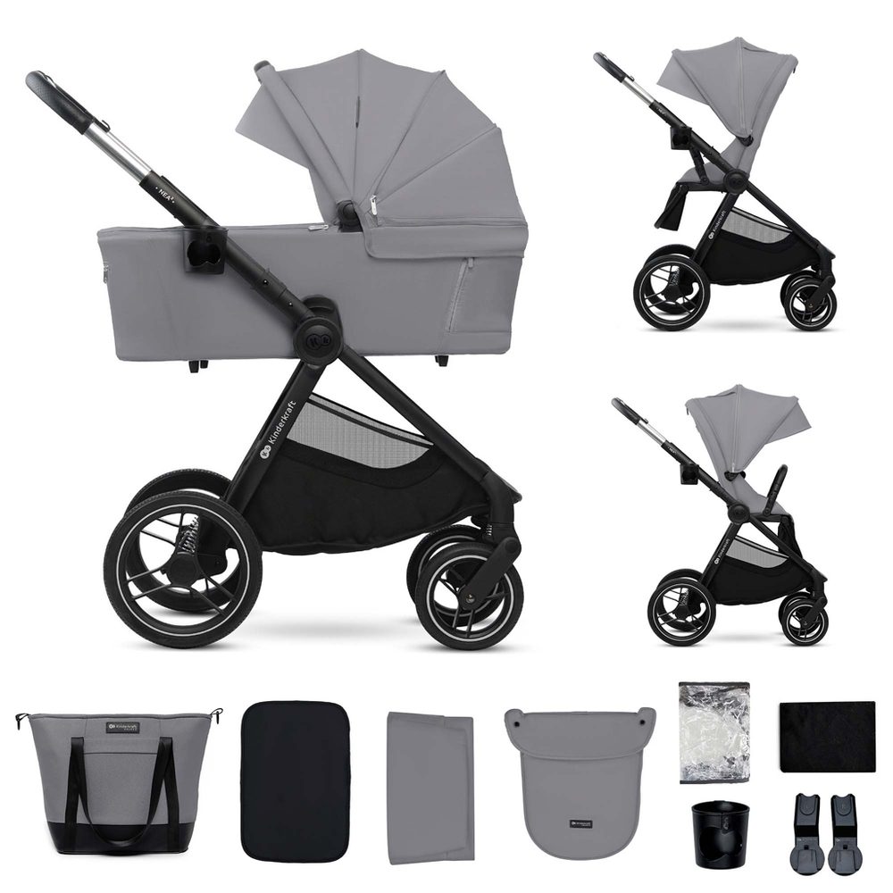 KINDERKRAFT Kočárek kombinovaný Nea 2 2v1 Beige - KINDERKRAFT Kočárek kombinovaný Nea 2 2v1 Platinum Grey