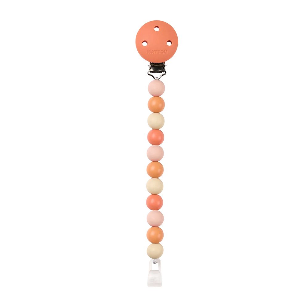 NATTOU Klip na dudlík silikonový clay/white bez BPA - NATTOU Klip na dudlík silikonový clay/white bez BPA Beige/Terracotta