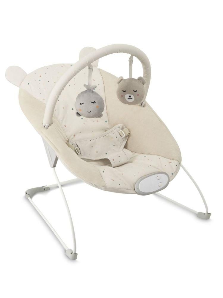 Vibrační lehátko s melodiemi MoMi Glossy – béžové