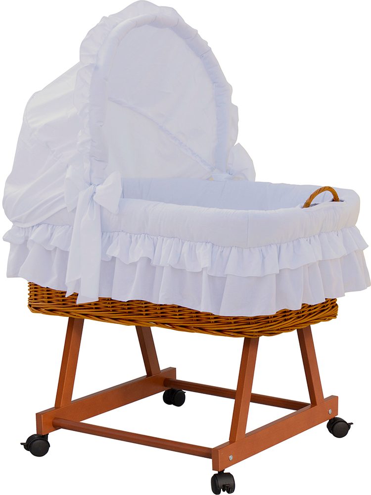 Scarlett Proutěný koš na miminko s boudičkou Martin bílá