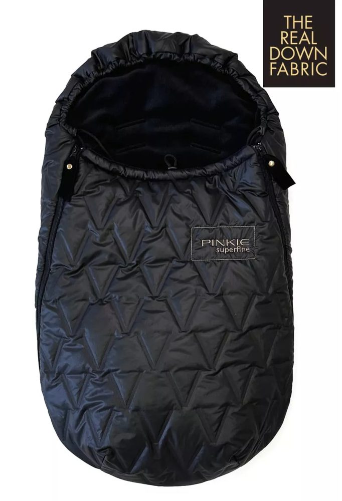 Pinkie péřový zimní fusak Superfine Vee Black 0-12 měsíců - autosedačky