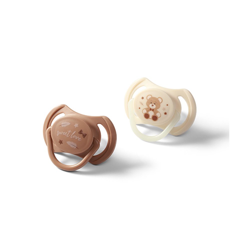 Levně BABYONO Dudlíky silikonové symetrické 0-6m, 2 ks