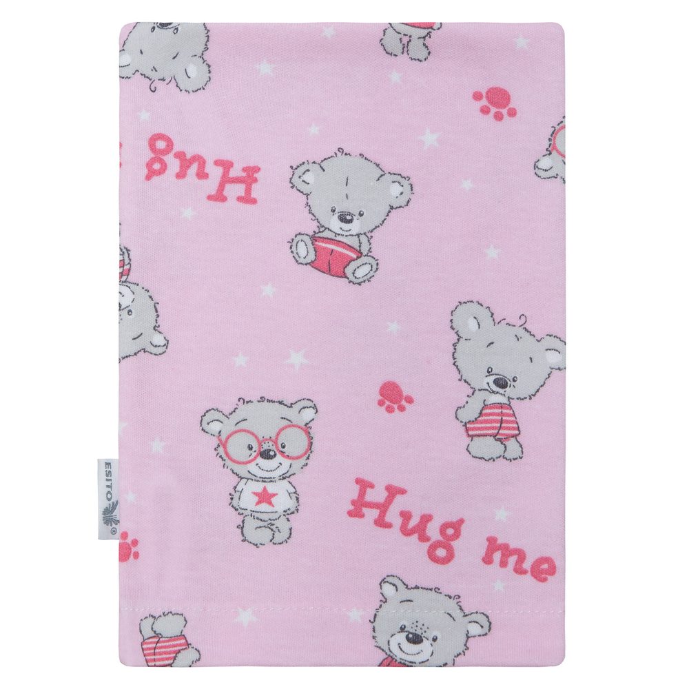 ESITO Žínka do koupele Jersey Teddy bears Pink - růžová / 19 x 14 cm