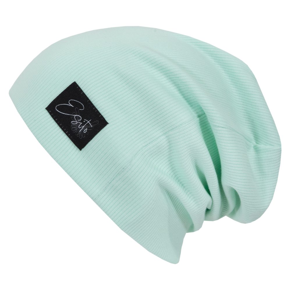 ESITO Žebrovaná čepice spadená Color Mint - 40 / mintová - ESITO Žebrovaná čepice spadená Color Mint - 40 / mintová