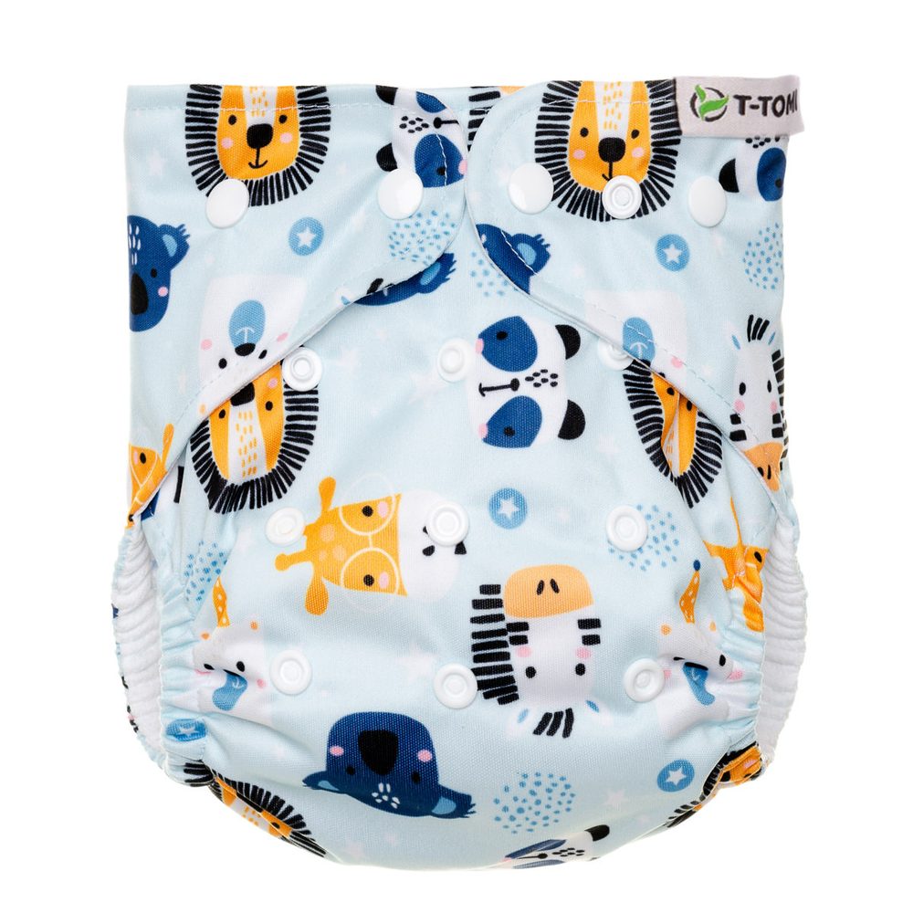 Levně T-Tomi Kalhotková plena AIO - přebalovací set patentky - ANIMALS