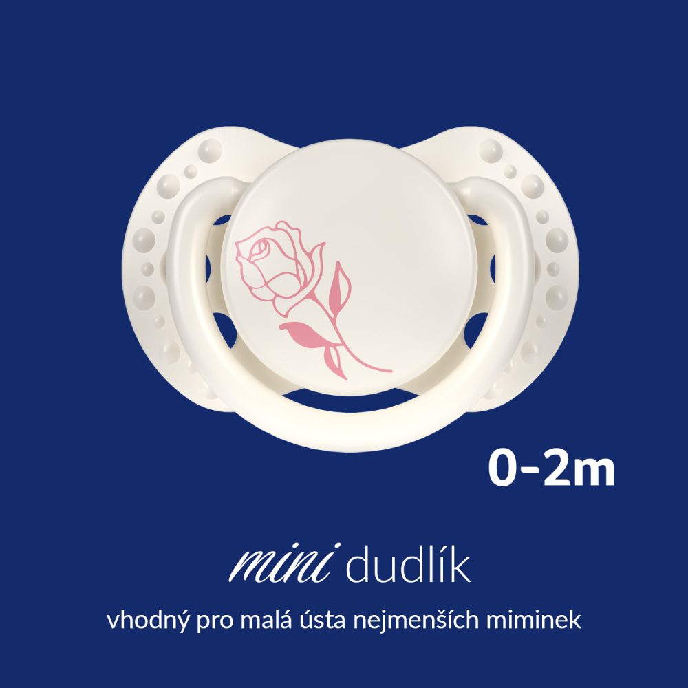LOVI Mini dudlík silikonový dynamický PETITE ROSE 0-2m 2ks holka