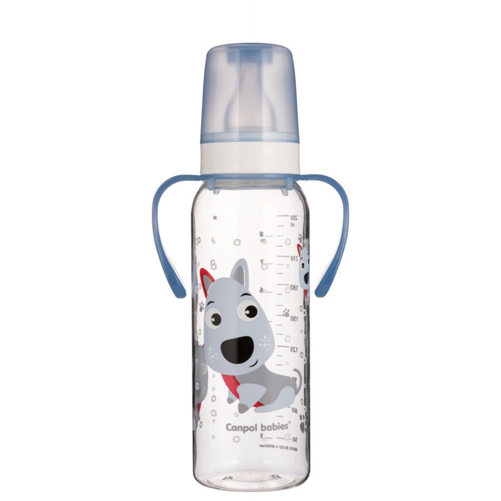 Canpol babies Láhev s potiskem CUTE ANIMALS 250ml s úchyty