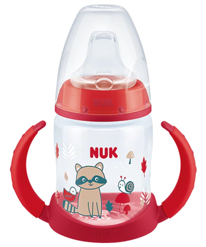 NUK FC lahvička na učení s kontrolou teploty 150ml - červený mýval