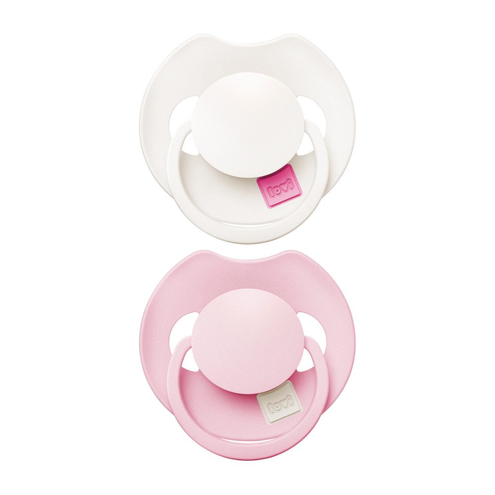LOVI Dudlík silikonový dynamický PRIME Tutti Frutti 0-6m 2ks Rose/Rose Cream