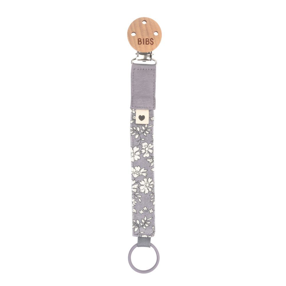 BIBS x LIBERTY klip na dudlík z BIO bavlny - Fossil Grey