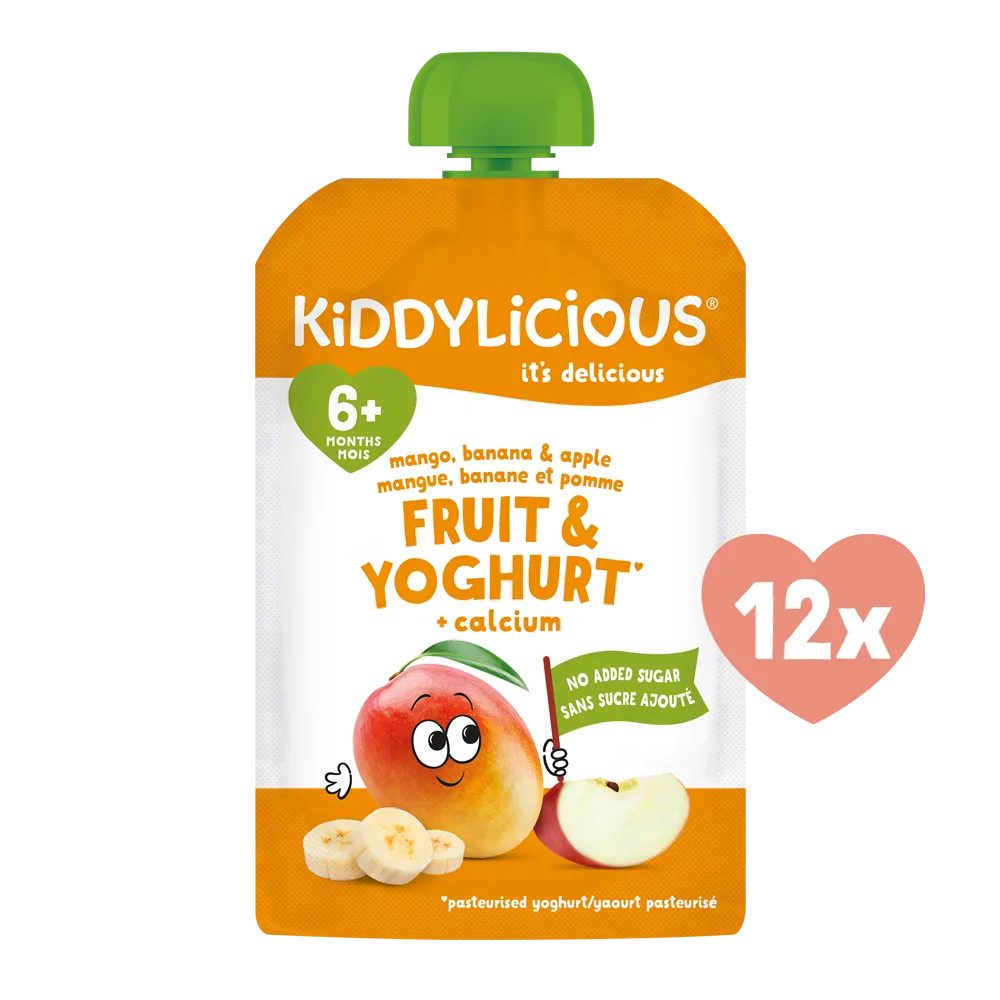 Kiddylicious ovocná kapsička s mangem, banánem, jablkem a jogurtem (12x100g)