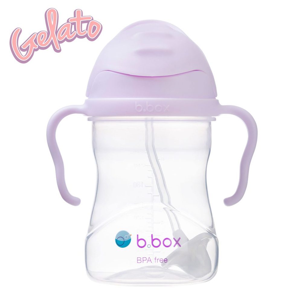 b.box Hrneček s brčkem 240ml - GELATO ostružinový
