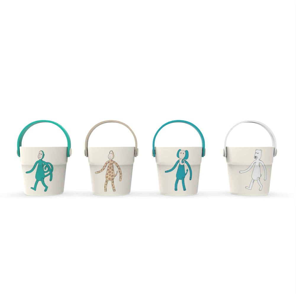MATCHSTICK MONKEY Set 4 kyblíků do koupele