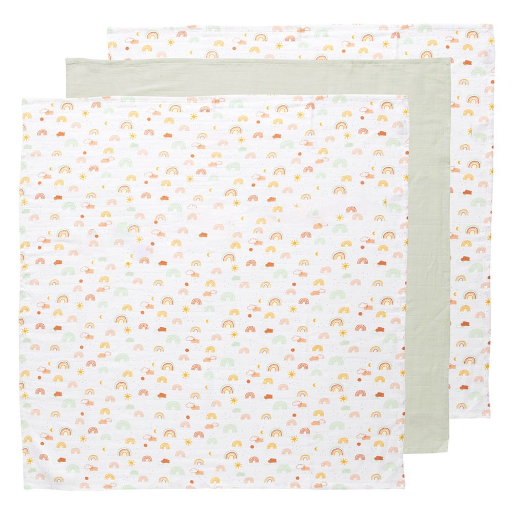 Bebe Jou Mušelínová plenka 70x70 cm set 3ks Rainbow Sky