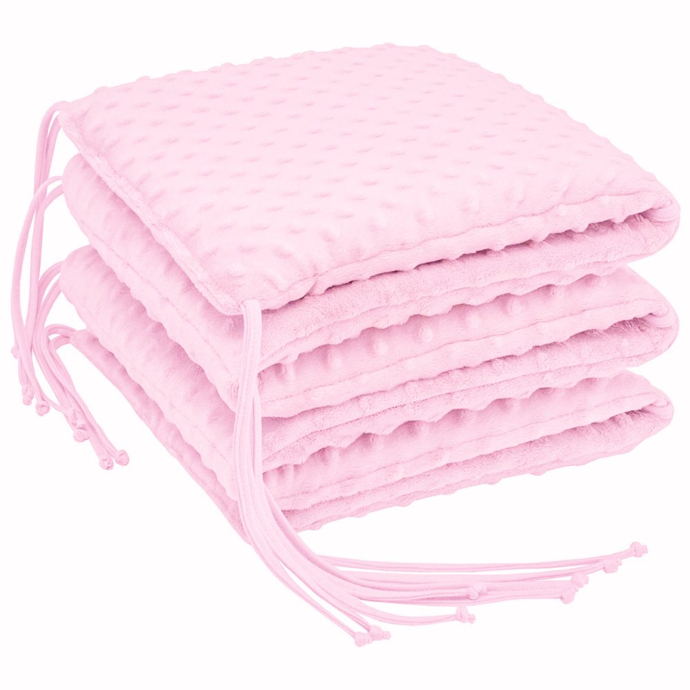 ESITO Luxusní mantinel do postýlky MINKY Pink - růžová / 28 x 180 cm