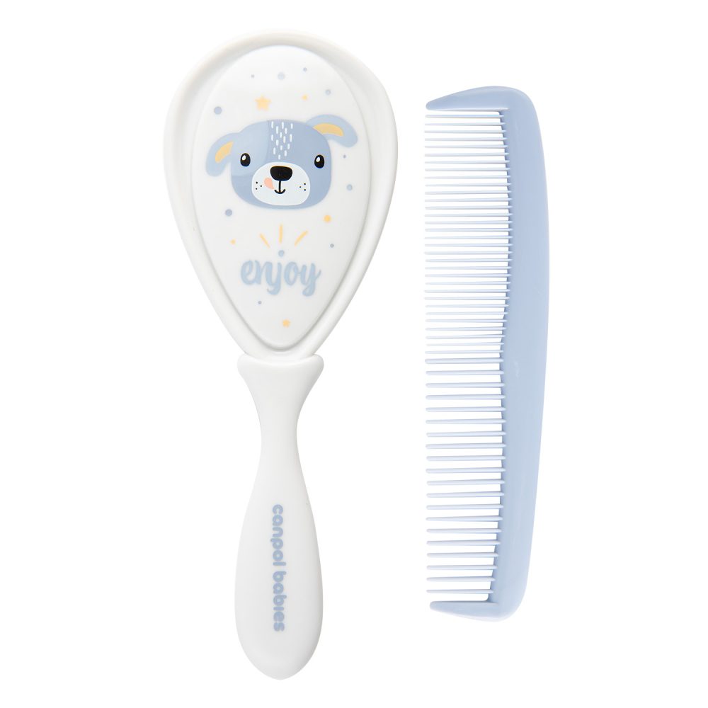 Canpol babies Hřeben a kartáč CUTE ANIMALS modrý