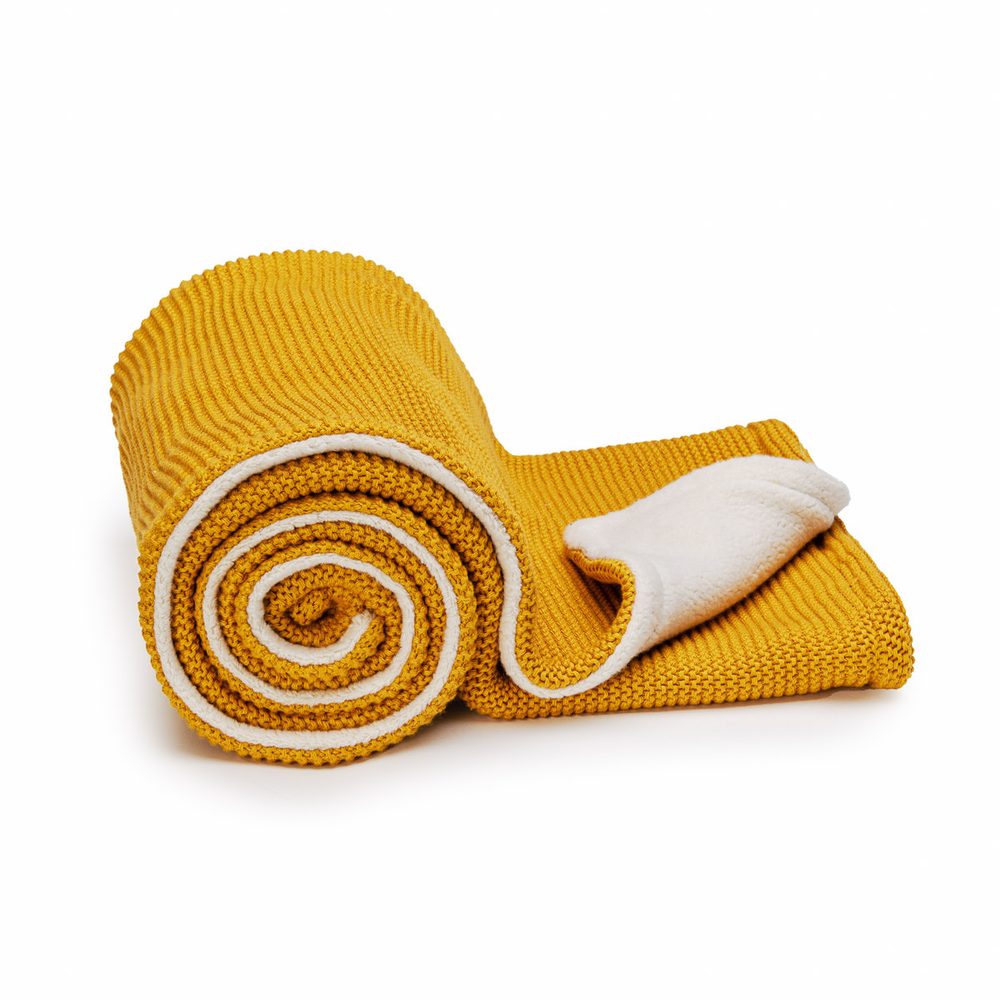 T-Tomi Pletená deka WARM 80x100cm - mustard waves