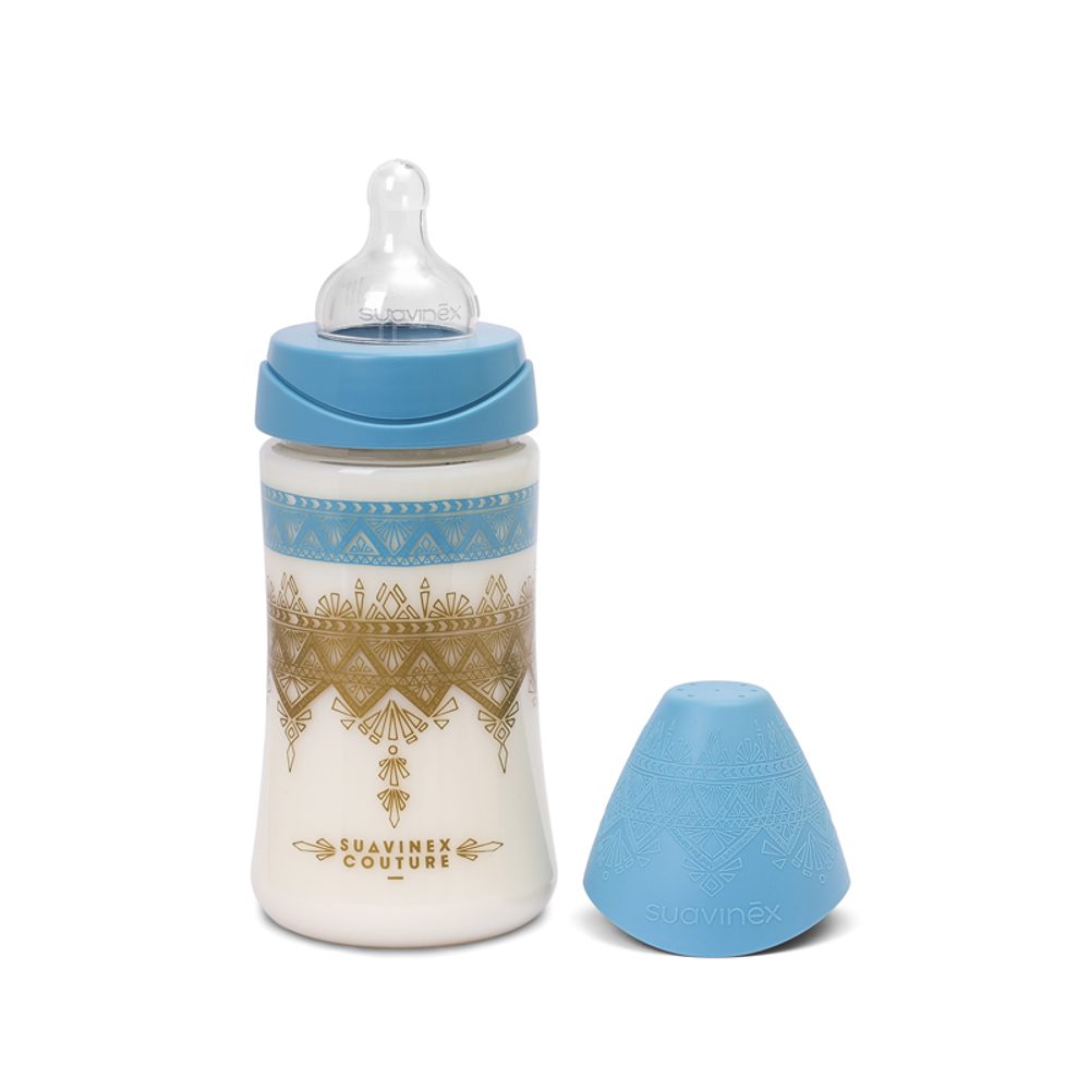 Suavinéx lahev Haute Couture silikon 270ml - SVĚTLE MODRÁ
