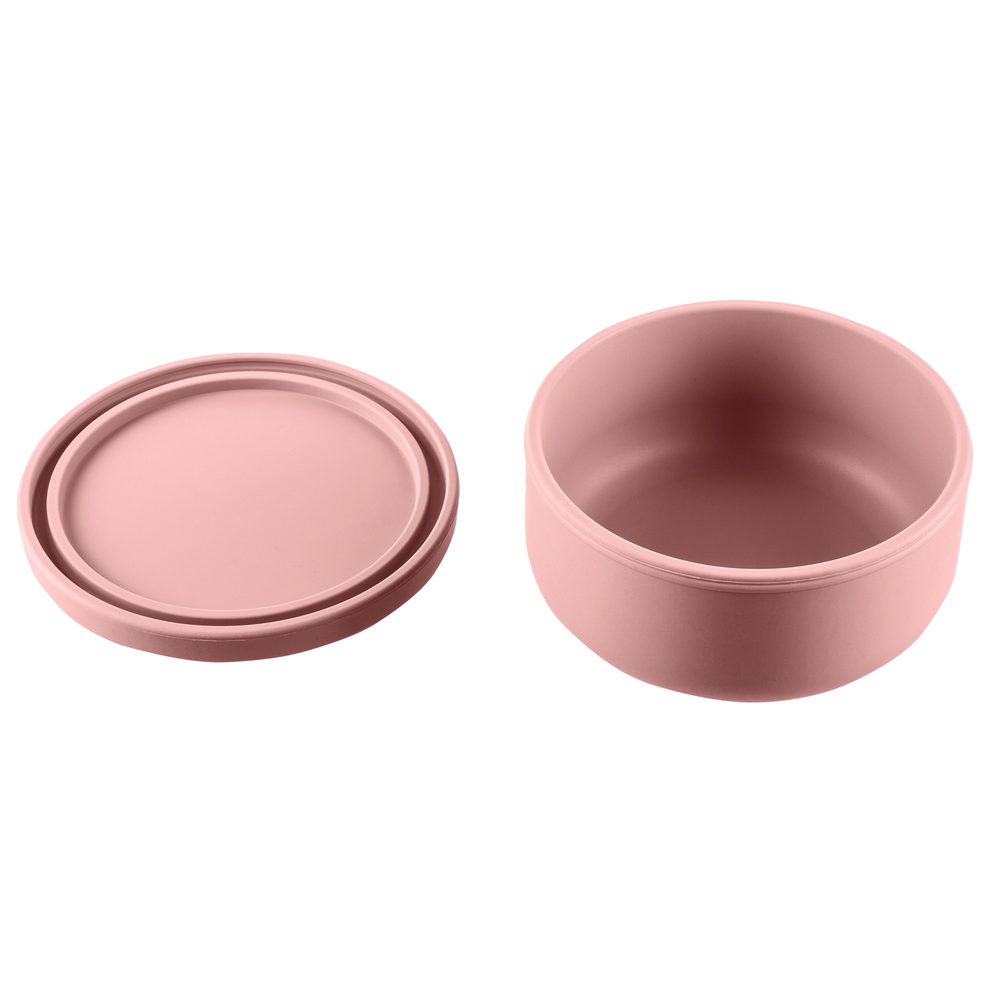 Zopa Silikonová miska s víčkem - růžová