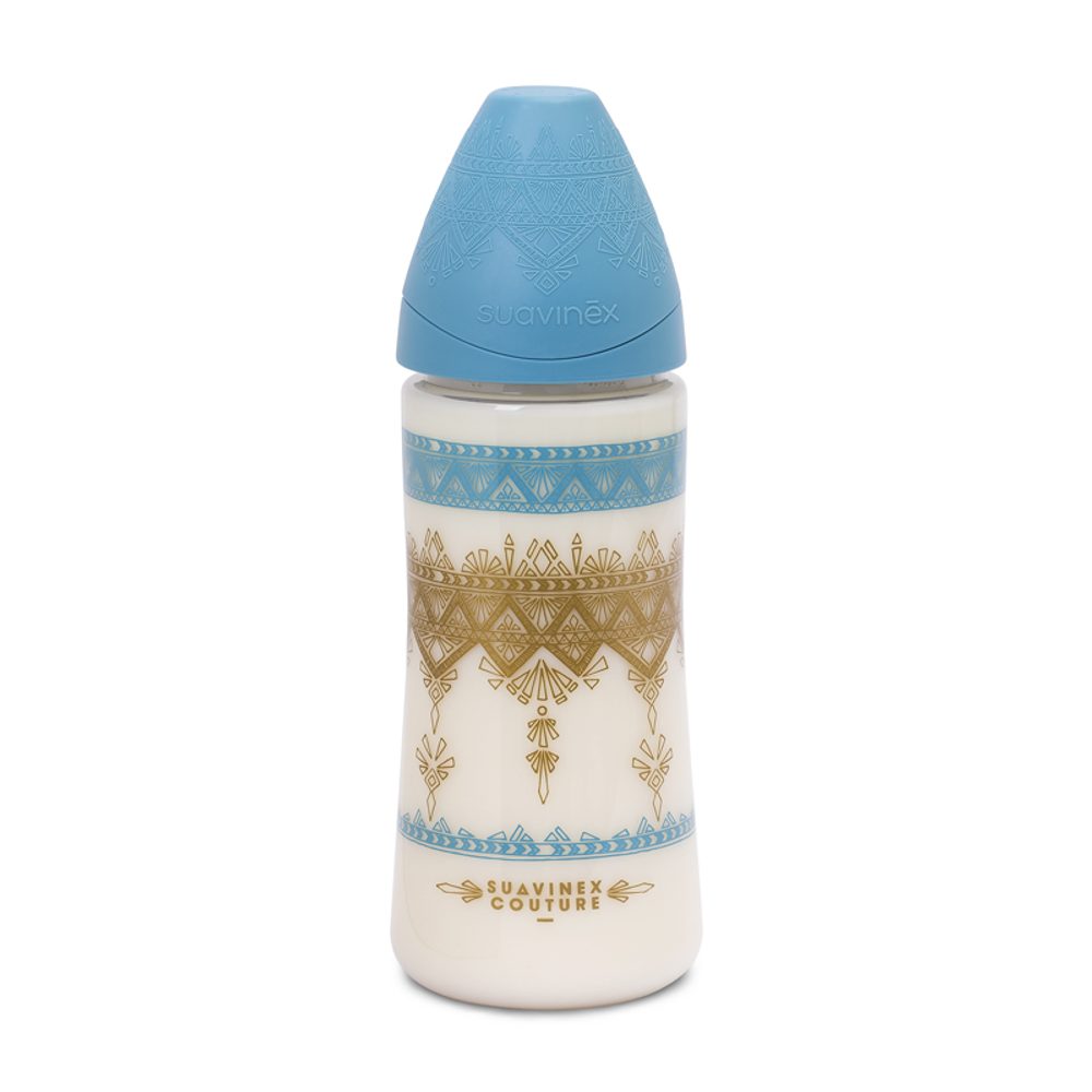Suavinéx lahev Haute Couture silikon 360ml - SVĚTLE MODRÁ
