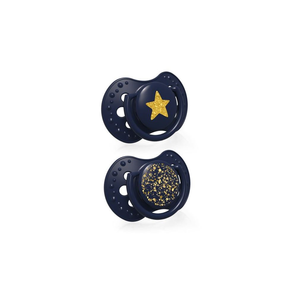 LOVI Dudlík silikonový dynamický Stardust 3-6m 2ks modrá